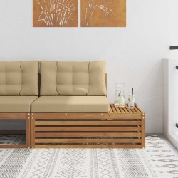 Canapé d'extérieur extrémité 3 Pièce Naturel et Beige 535295535295