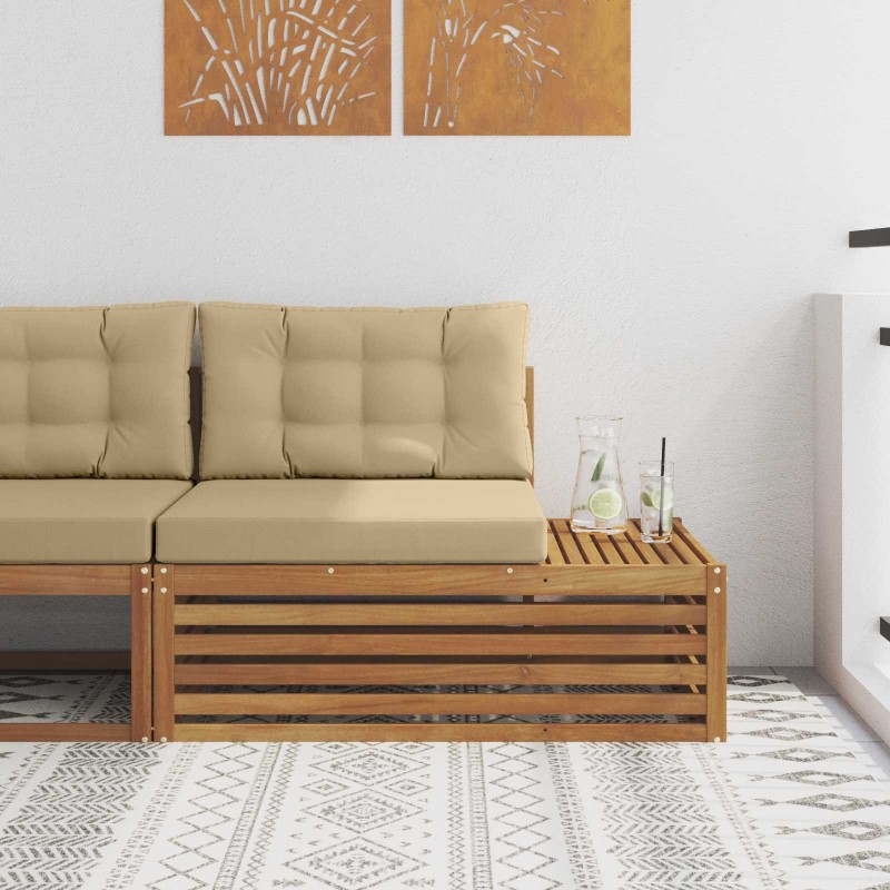 Canapé d'extérieur extrémité 3 Pièce Naturel et Beige 535295535295