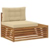 Canapé d'extérieur extrémité 3 Pièce Naturel et Beige 535295535295