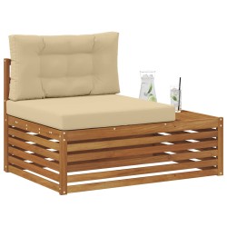 Canapé d'extérieur extrémité 3 Pièce Naturel et Beige 535295535295