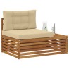 Canapé d'extérieur extrémité 3 Pièce Naturel et Beige 535295535295