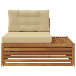 Canapé d'extérieur extrémité 3 Pièce Naturel et Beige 535295535295