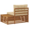Canapé d'extérieur extrémité 3 Pièce Naturel et Beige 535295535295