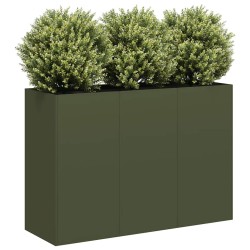 Jardinière vert olive 120x40x80 cm acier laminé à froid 535319535319
