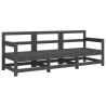 Salon de jardin 3 pcs gris bois massif de pin 535343535343