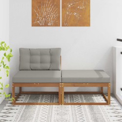 Unité de canapé sectionnel 2 Pièce Naturel Bois d'Acacia Massif 535351535351