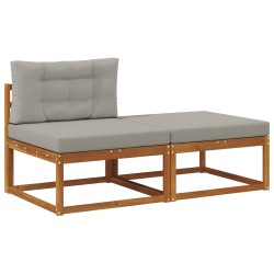 Unité de canapé sectionnel 2 Pièce Naturel Bois d'Acacia Massif 535351535351