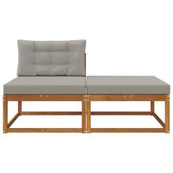 Unité de canapé sectionnel 2 Pièce Naturel Bois d'Acacia Massif 535351535351