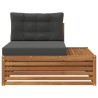 Canapé d'extérieur extrémité Naturel 115 x 83 x 73 cm 535353535353