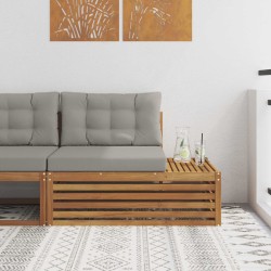 Canapé d'extérieur extrémité 3 Pièce Gris Naturel et Clair 535355535355