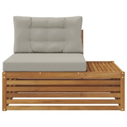 Canapé d'extérieur extrémité 3 Pièce Gris Naturel et Clair 535355535355