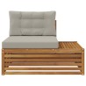 Canapé d'extérieur extrémité 3 Pièce Gris Naturel et Clair 535355535355