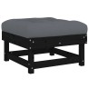 Repose-pieds de jardin coussins lot de 2 noir bois pin massif 535359535359