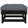 Repose-pieds de jardin coussins lot de 2 noir bois pin massif 535359535359