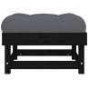 Repose-pieds de jardin coussins lot de 2 noir bois pin massif 535359535359