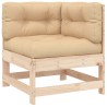 Canapé d'angle avec coussins bois de pin solide 535361535361