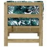 Canapé d'angle avec coussins bois de pin imprégné 535362535362