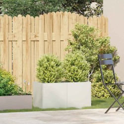 Jardinière blanc 80x40x40 cm acier laminé à froid 535366535366