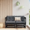 Canapés d'angle avec coussins 2 pcs noir bois de pin massif 535403535403