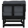 Canapés d'angle avec coussins 2 pcs noir bois de pin massif 535403535403