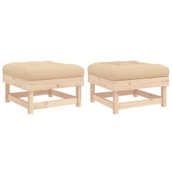 Repose-pieds de jardin avec coussins lot de 2 bois pin massif 535416535416