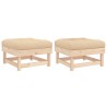 Repose-pieds de jardin avec coussins lot de 2 bois pin massif 535416535416