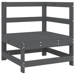 Canapé d'angle de jardin gris bois de pin massif 535419535419