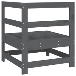 Canapé d'angle de jardin gris bois de pin massif 535419535419