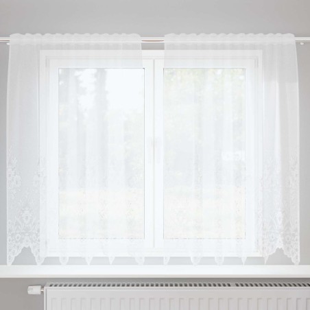 Rideau en Dentelle Floral Blanc 180 x 150 cm Polyester 535436535436