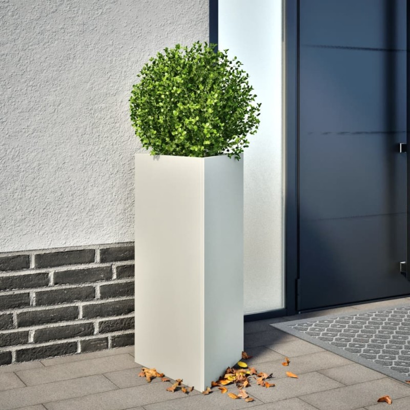 Jardinière blanc triangulaire 40x34,5x70 cm acier 535444535444