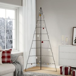 Arbre de Noël en métal pour décoration noir 210 cm 535453535453