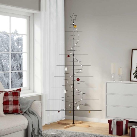 Arbre de Noël en métal avec base en bois noir 210 cm 535454535454