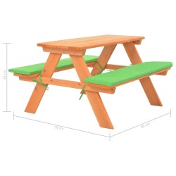 Table de pique-nique pour enfants avec bancs 89x79x50 cm Sapin 535472535472