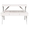 Table de pique-nique blanc 105x134x75 cm bois massif de pin 535476535476