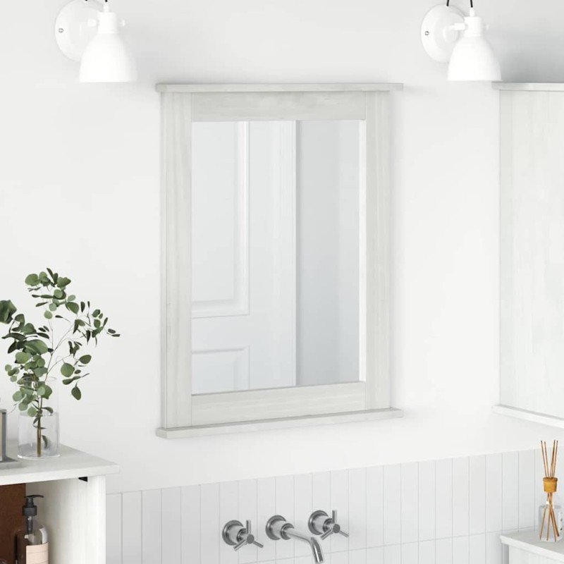Miroir VIGO Blanc antique 55,5 x 5 x 70 cm Bois de pin massif 535485535485