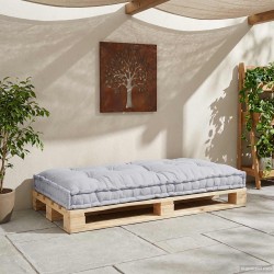 Coussin de canapé sur palette Gris 120 x 80 x 12 cm Tissu 535494535494