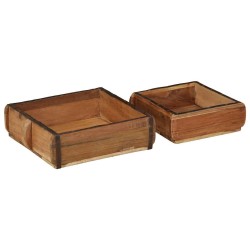 Plateau 2 pcs Marron 29 x 31 x 10 cm Bois Recyclé Solide 535495535495