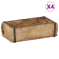 Plateau 4 pcs Marron 30 x 15 x 9 cm Bois Recyclé Solide 535496535496