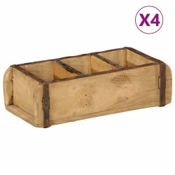 Plateau 4 pcs Marron 30 x 14 x 9 cm Bois Recyclé Solide 535497535497