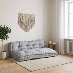 Coussin de canapé sur palette 2 pcs Gris 120 x 80 x 38 cm Tissu 535498535498