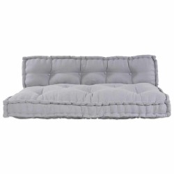 Coussin de canapé sur palette 2 pcs Gris 120 x 80 x 38 cm Tissu 535498535498