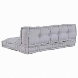 Coussin de canapé sur palette 2 pcs Gris 120 x 80 x 38 cm Tissu 535498535498