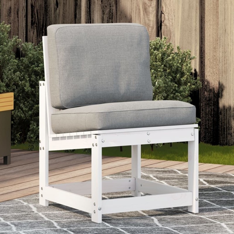 Chaise de jardin blanc 50,5x55x77 cm bois de pin massif 535504535504