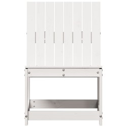 Chaise de jardin blanc 50,5x55x77 cm bois de pin massif 535504535504