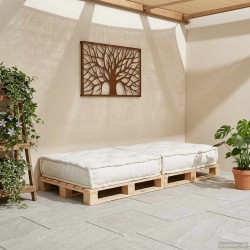 Canapé modulaire crème 70x70x36 tissu 535505535505