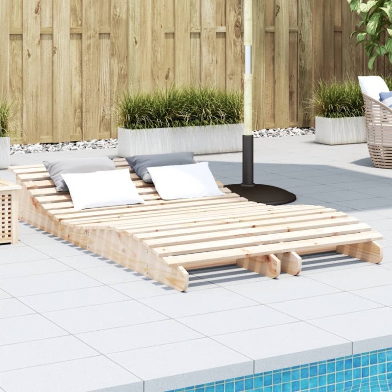 Chaises longues lot de 2 205x60x31,5cm bois massif de pin 535511535511