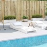 Chaise longue blanc 205x60x31,5 cm bois massif de pin 535512535512