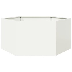 Jardinière blanc hexagone 104x90x45 cm acier 535516535516