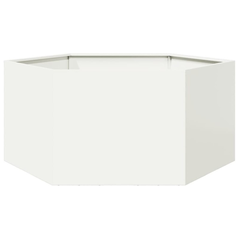 Jardinière blanc hexagone 104x90x45 cm acier 535516535516