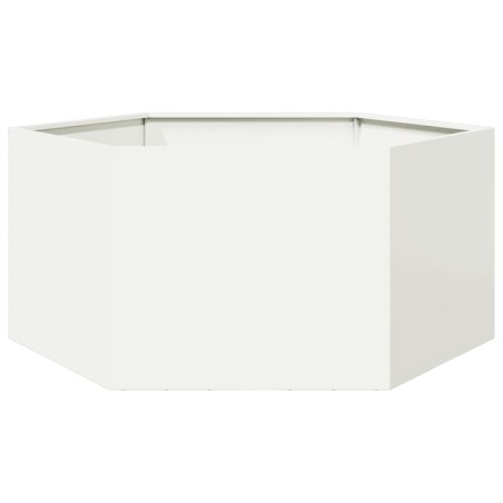 Jardinière blanc hexagone 104x90x45 cm acier 535516535516